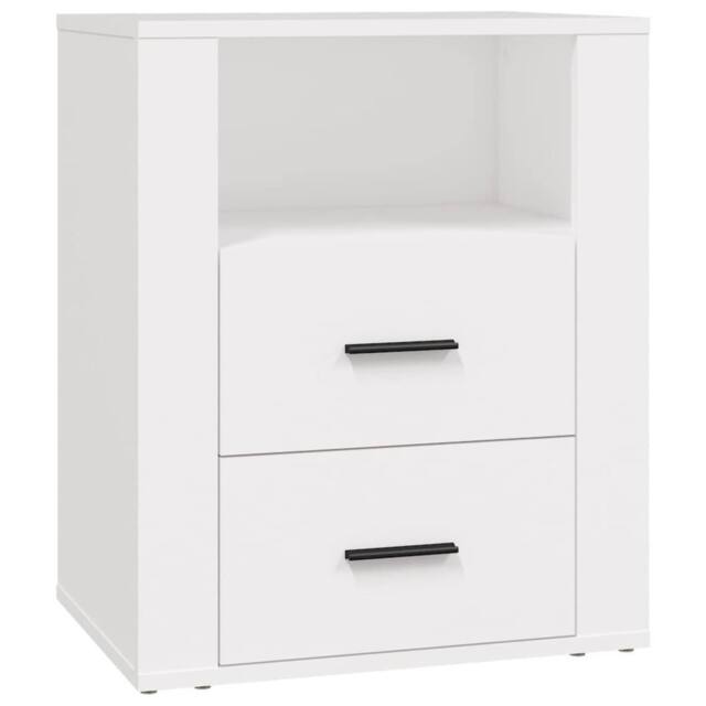 Berkfield Home Bedside Cabinet White 50x36x60 cm Engineered Wood - Size: 50 x 36 x 60 cm - image 1