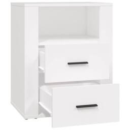 Berkfield Home Bedside Cabinet White 50x36x60 cm Engineered Wood - Size: 50 x 36 x 60 cm - thumbnail 7