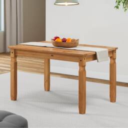 FORGEVIO Dining Table 4'0 Solid Mexican Wood Pine in Natural - Size: 0.6m2 - thumbnail 4