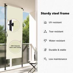 Berkfield Home Outdoor Roller Blind 100x270 cm Cream - thumbnail 8