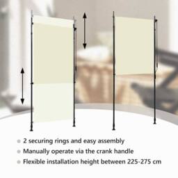 Berkfield Home Outdoor Roller Blind 100x270 cm Cream - thumbnail 9