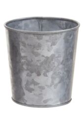 Orsina Drummond Set Of Three Galvanised Steel Flower/Herb Pots With Tray in Silver - thumbnail 3