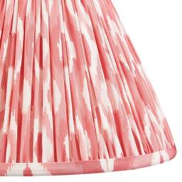 Netlighting Monroe Gloss Green Glaze Table Lamp Pink Fabric Ikat Shade 30cm B22 - thumbnail 6