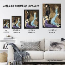 "Artery8 Supine Woman Man with Bell William Blake Wall Art Poster Print - Size: W24"" x H32""" - thumbnail 3