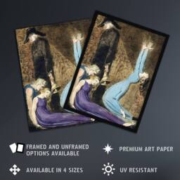 "Artery8 Supine Woman Man with Bell William Blake Wall Art Poster Print - Size: W24"" x H32""" - thumbnail 2