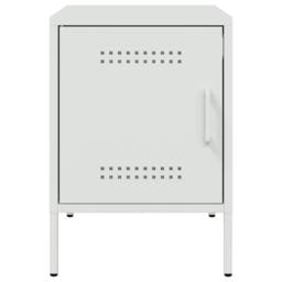 Berkfield Home Durable Bedside Cabinet White 36x39x50.5 cm Steel - thumbnail 6