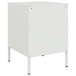 Berkfield Home Durable Bedside Cabinet White 36x39x50.5 cm Steel - thumbnail 8