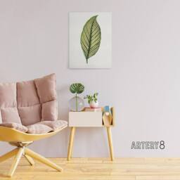 "Artery8 AF Lydon Benjamin Fawcett Maranta Vittata Leaf Canvas Wall Art Print in White - Size: W12"" x H16""" - thumbnail 3