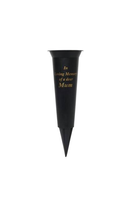 KDMD Black Mum Grave Vase 23cm 5 Pack - image 1