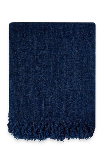 Emma Barclay Darcy Tassel Blanket/Throw in Navy - Size: 150 cm x 200 cm - image 1