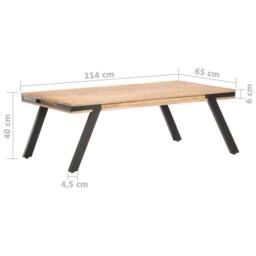 Berkfield Home Coffee Table 114x65x40 cm Solid Mango Wood in Brown - Size: 114 x 65 x 40 cm - thumbnail 6