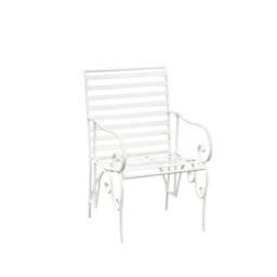 Melody Maison Ornate Metal Distressed White Garden Chair - 55cm X 92cm - Size: 55 cm X 92 cm - thumbnail 1