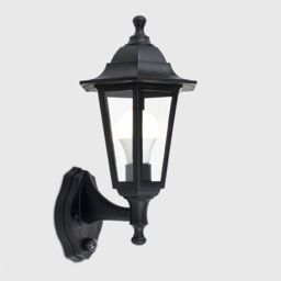 ValueLights Traditional Style Black Outdoor Security PIR Motion Sensor IP44 Rated Wall Light Lantern - thumbnail 3
