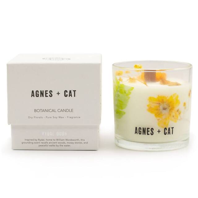 Serenityy Agnes + Cat Botanical Soy Candle - Rydal Oudh in White - image 1