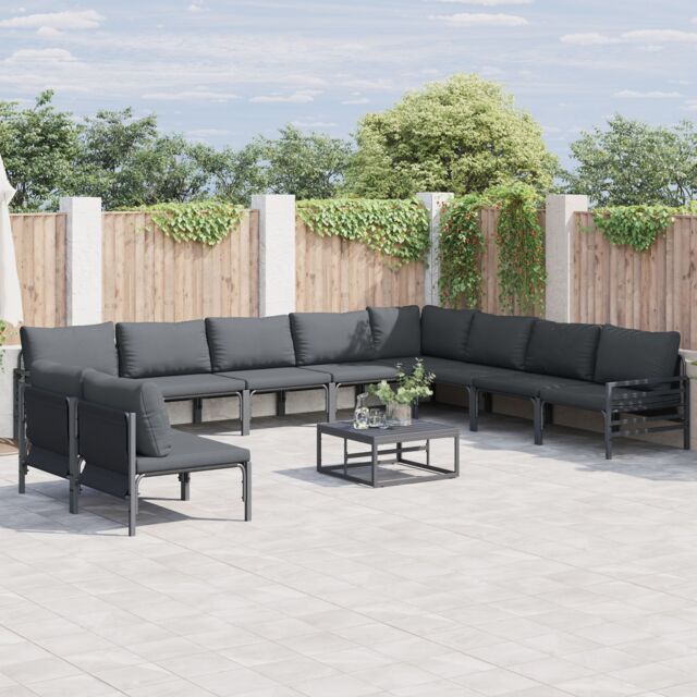 Berkfield Home Garden Sofa Set 11 pcs Anthracite Steel - image 1