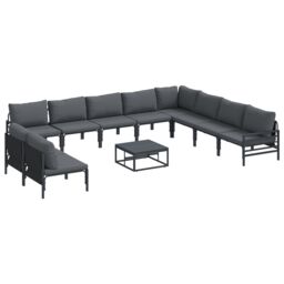 Berkfield Home Garden Sofa Set 11 pcs Anthracite Steel - thumbnail 2