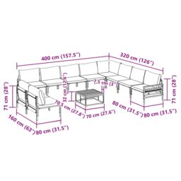 Berkfield Home Garden Sofa Set 11 pcs Anthracite Steel - thumbnail 9
