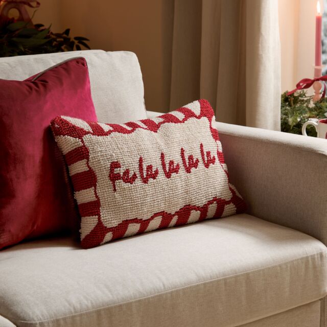 Furn Candy Fa La La Tufted Cushion in Red - Size: 30 cm x 50 cm - image 1