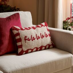 Furn Candy Fa La La Tufted Cushion in Red - Size: 30 cm x 50 cm