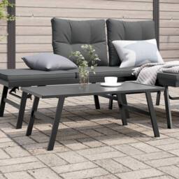 Berkfield Home Garden Coffee Table Black 90x45x35 cm Powder-coated Steel - Size: 90 x 45 x 35 cm - thumbnail 1