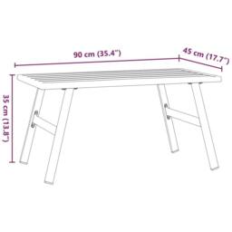 Berkfield Home Garden Coffee Table Black 90x45x35 cm Powder-coated Steel - Size: 90 x 45 x 35 cm - thumbnail 6