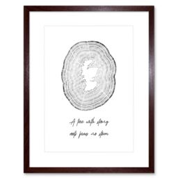 "Artery8 Wall Art Print Strong Roots Storm Scotland Map Tree Rings Framed Art in Brown - Size: W7"" x H9""" - thumbnail 1