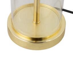 First Choice Lighting Aura - Satin Brass with Glass Column Table Lamp Base in Gold - thumbnail 3