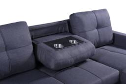 SquareBoxx Veda Chaise Linen Sofa Bed in Dark Grey - thumbnail 8