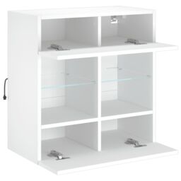 Berkfield Home TV Wall Cabinet with LED Lights White 58.5x30x60.5 cm - thumbnail 8
