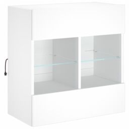 Berkfield Home TV Wall Cabinet with LED Lights White 58.5x30x60.5 cm - thumbnail 3