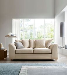 Abakus Direct Chicago Spill-Proof Velvet 3 Seater Sofa in Cream