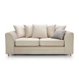 Abakus Direct Chicago Spill-Proof Velvet 3 Seater Sofa in Cream - thumbnail 2