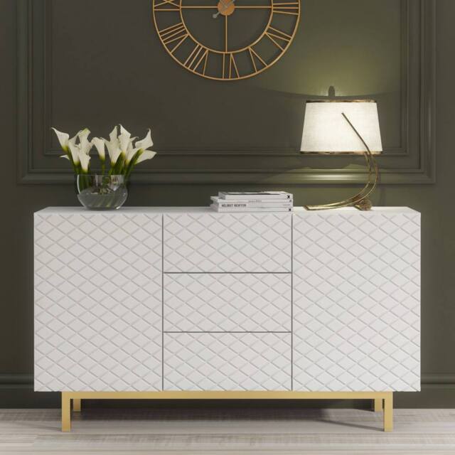 Creative Furniture Diamond Luxe Sideboard 140cm - White - image 1