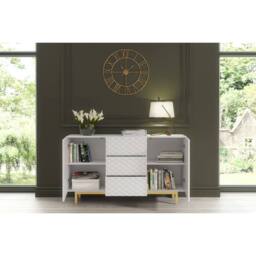 Creative Furniture Diamond Luxe Sideboard 140cm - White - thumbnail 3