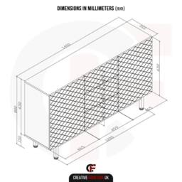 Creative Furniture Diamond Luxe Sideboard 140cm - White - thumbnail 8