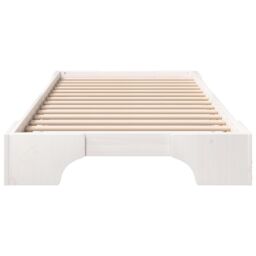 Berkfield Home Floor Bed Frame with Storage White 80 x 220 cm Wood - thumbnail 6