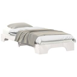 Berkfield Home Floor Bed Frame with Storage White 80 x 220 cm Wood - thumbnail 3