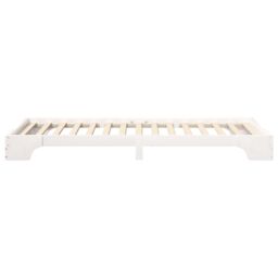 Berkfield Home Floor Bed Frame with Storage White 80 x 220 cm Wood - thumbnail 7