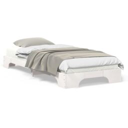 Berkfield Home Floor Bed Frame with Storage White 80 x 220 cm Wood - thumbnail 4