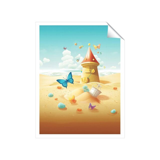"Warren Reed - Designer Butterflies On A Beach Holiday Unframed Art Print - Size: W16"" x H24""" - image 1