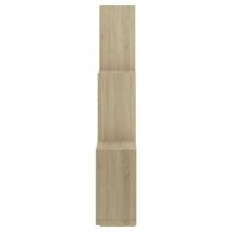 Berkfield Home Wall Cube Shelf Sonoma Oak 78x15x93 cm Engineered Wood in Brown - Size: 78 x 15 x 93 cm - thumbnail 5