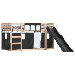Berkfield Home Bunk Bed without Mattress with Slide White & Black 90x190 cm Single - thumbnail 4