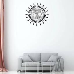 EONLION 60cm Diamante Wall Clock Home in Silver - Size: 100 cm - thumbnail 1