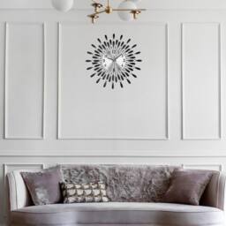 EONLION 60cm Diamante Wall Clock Home in Silver - Size: 100 cm - thumbnail 5