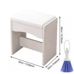EONLION Mondeer White Dressing Table Stool Makeup Chair - thumbnail 2