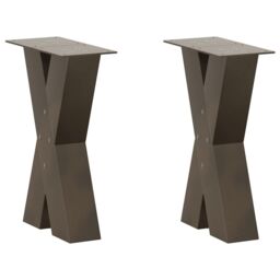 Berkfield Home Coffee Table Legs X-Shaped 2 pcs Natural Steel 38x(42-43) cm Steel in Brown - thumbnail 1