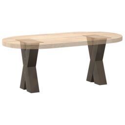 Berkfield Home Coffee Table Legs X-Shaped 2 pcs Natural Steel 38x(42-43) cm Steel in Brown - thumbnail 8