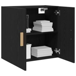 Berkfield Home Black Oak Wall Cabinet - 60x30x60 cm, Made from Engineered Wood - Size: 60 x 30 x 60 cm - thumbnail 3
