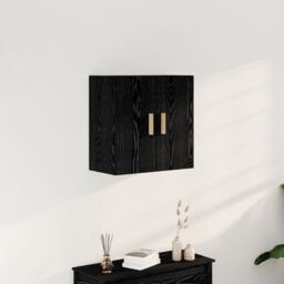 Berkfield Home Black Oak Wall Cabinet - 60x30x60 cm, Made from Engineered Wood - Size: 60 x 30 x 60 cm - thumbnail 1