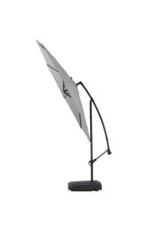 Garden Sanctuary Large 3m Patio Parasol Garden Umbrella for Sunshade & Rainwith Plastic Base in Light Grey - thumbnail 4